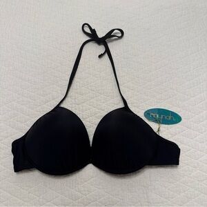Black Halter Bra with Molded Cups